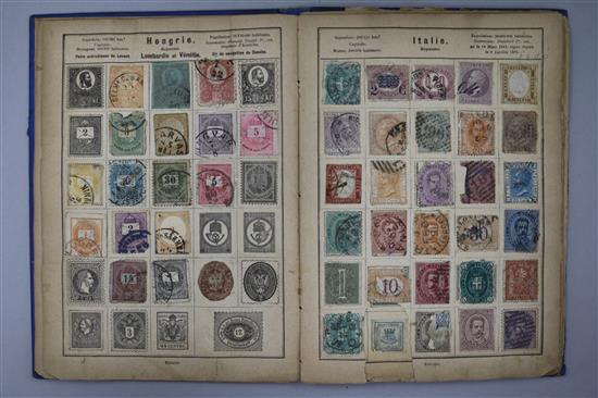 Six albums of World stamps and a stock book